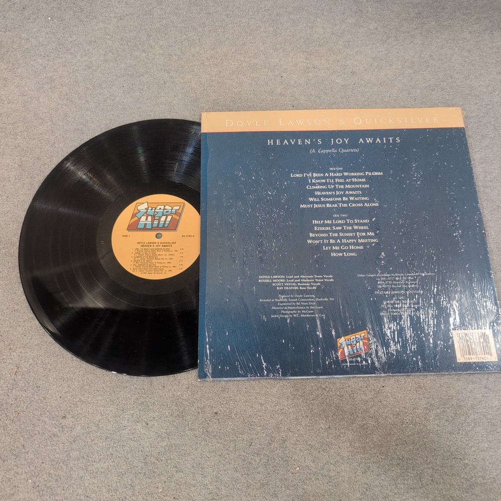 Doyle Lawson & Quicksilver Heaven's Joy Awaits Vinyl LP Gospel Bluegrass 1987 - Picture 2 of 2